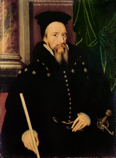 Retrato de William Cecil, 1º Barão Burghley (1520-98) Lord High Treasurer de Arnold von Brounckhorst