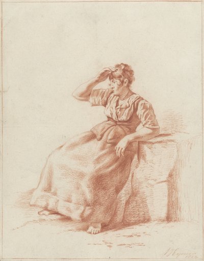 Garota da Fazenda Sentada de Arnoldus Johannes Eymer