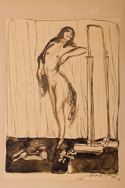 Nu feminino, c.1910s (desenho) de Aroldo Bonzagni