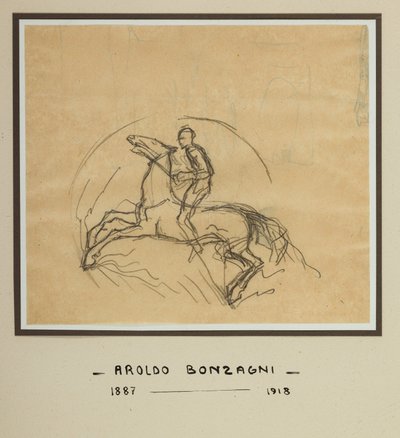 Cavaleiro (lápis sobre papel) de Aroldo Bonzagni