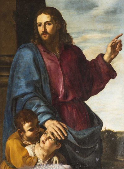 Cristo Abençoando as Crianças Deixe as criancinhas virem a mim, c. 1629-1630. de Artemisia Gentileschi