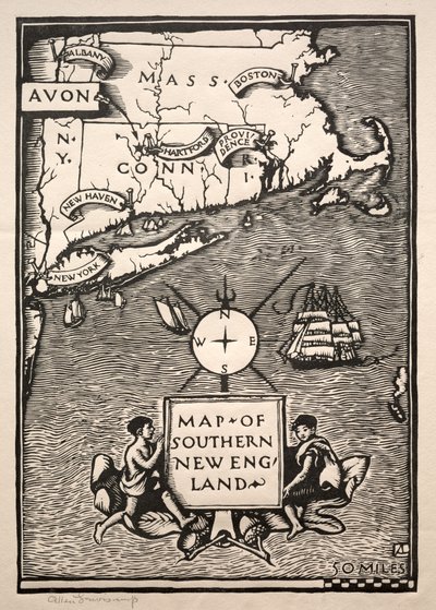 Mapa do Sul de Nova Inglaterra de Arthur Allen Lewis
