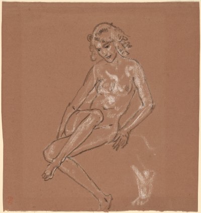 Nu sentado e um pé de Arthur B. Davies