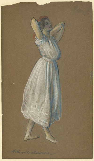 Mulher de Pé com as Mãos Atrás da Cabeça de Arthur B. Davies