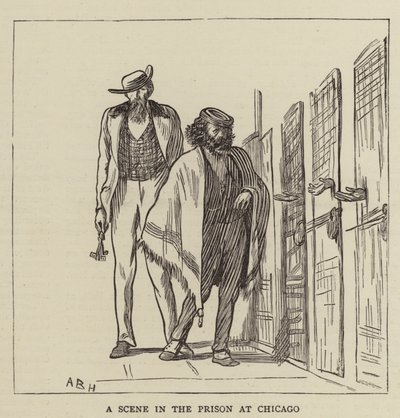 Uma cena na prisão de Chicago de Arthur Boyd Houghton
