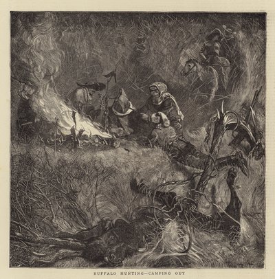 Caça ao Búfalo, acampando de Arthur Boyd Houghton