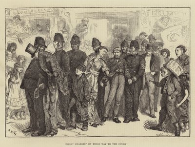 Encargos da noite em seu caminho para o tribunal de Arthur Boyd Houghton