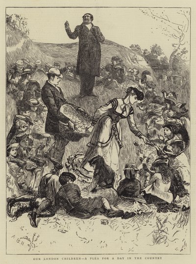 Nossas crianças de Londres, um apelo por um dia no país de Arthur Boyd Houghton