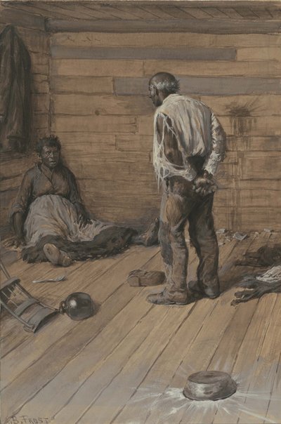 Uma Diferença Conjugal, 1884 (aquarela e guache sobre papel de capa) de Arthur Burdett Frost