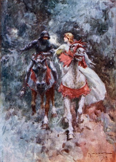 O Cavaleiro E A Lorelei (cor litho) de Arthur C. (after) Michael