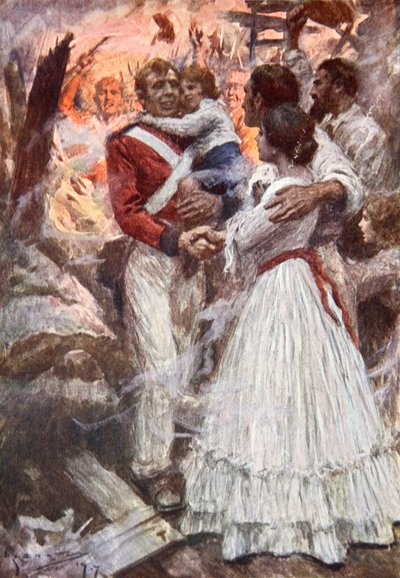 A bravura do tenente Havelock (cor litho) de Arthur C. (after) Michael