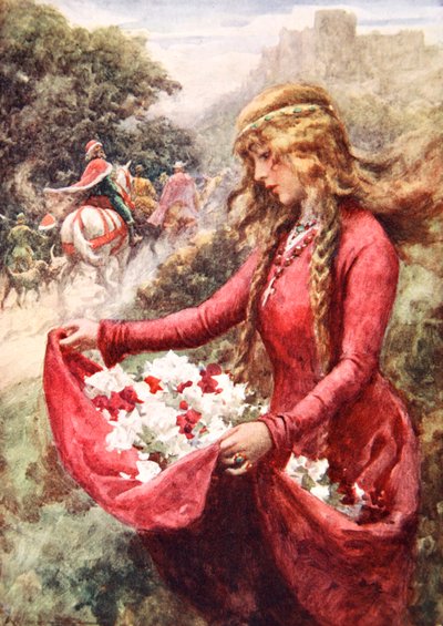 As rosas de St. Elisabeth (lito a cores) de Arthur C. (after) Michael