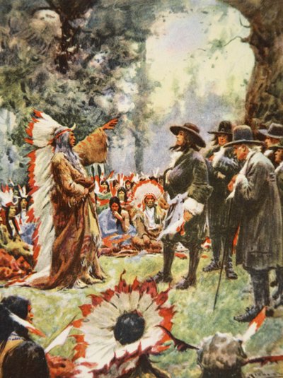 Tratado de William Penn com os índios, ilustração de 