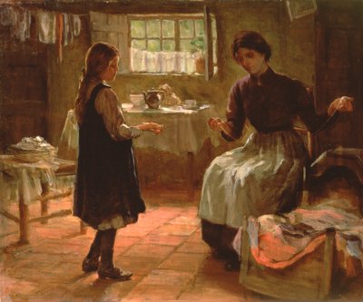 Aula Doméstica, c.1890 (óleo sobre tela) de Arthur Claude Cooke