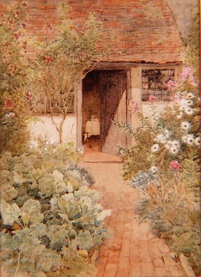 Couves em um Cottage Garden de Arthur Claude Strachan