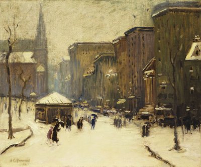 Igreja da Park Street na neve de Arthur Clifton Goodwin