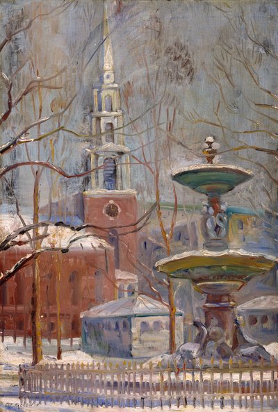 Park Street em Boston Commons, c.1910-20 de Arthur Clifton Goodwin
