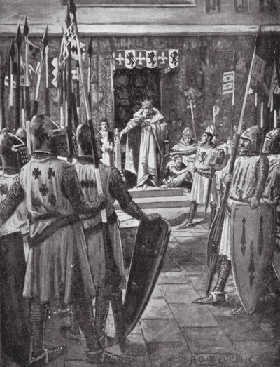 Henrique III e os Barões (litografia) de Arthur David (after) McCormick