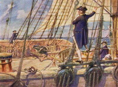 Capitão Nelson desafiando um aspirante a correr para o mastro de Arthur David McCormick