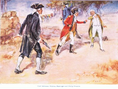 Duelo entre Warren Hastings e Philip Francis 1780AD de Arthur David McCormick
