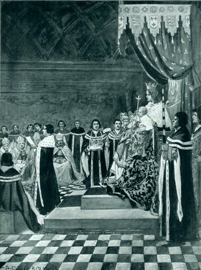 Henry VI abrindo o parlamento com sua mãe de Arthur David McCormick