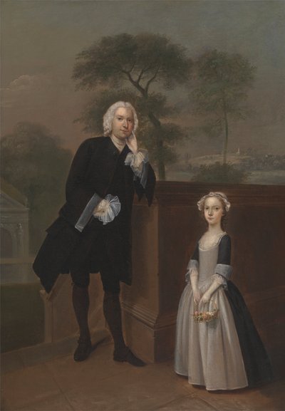 Um homem desconhecido com a sua filha de Arthur Devis
