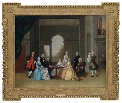Retrato de grupo de John Offley Crewe e sua família de Arthur Devis