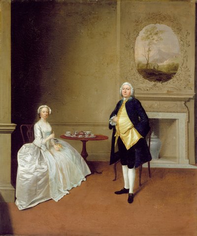 Sr. e Sra. Hill, c.1750-51 (óleo sobre tela) de Arthur Devis