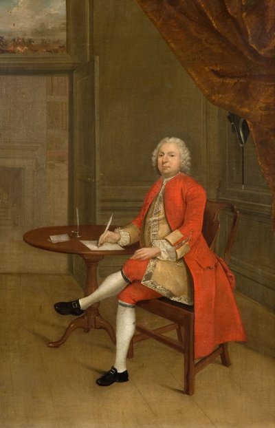 Retrato de um homem de vermelho, 1785. de Arthur Devis