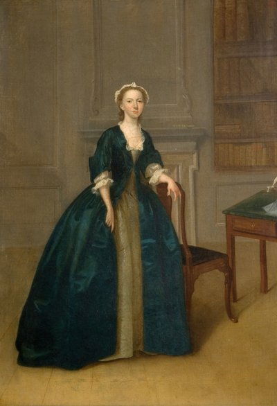 Retrato de uma mulher em azul escuro, 1785. de Arthur Devis