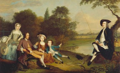 Retrato de uma Família, Tradicionalmente conhecida como a Família Swaine de Fencroft, Cambridgeshire de Arthur Devis