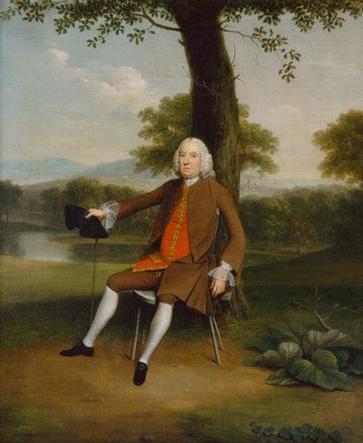 Retrato de um cavalheiro sentado (óleo sobre tela) de Arthur Devis