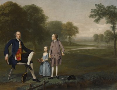 Richard Moretan, Esq. de Tackley com seu sobrinho e sobrinha John e Susanna Weyland, 1757 de Arthur Devis