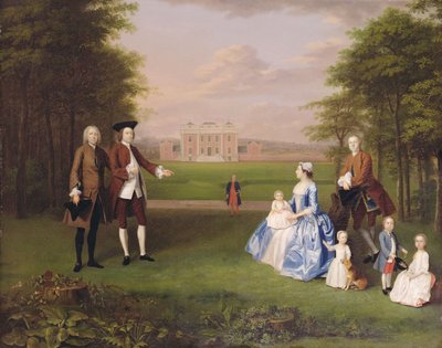 Robert Gwillym de Atherton e sua família, c.1745-7 (óleo sobre tela) de Arthur Devis