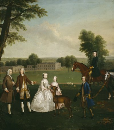 Thomas Lister e família em Gisburne Park, 1740-41 de Arthur Devis