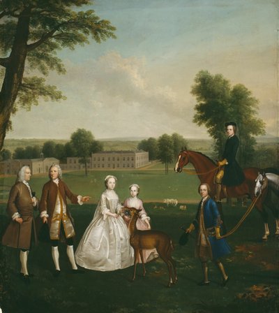 Thomas Lister e família em Gisburne Park, 174041. de Arthur Devis