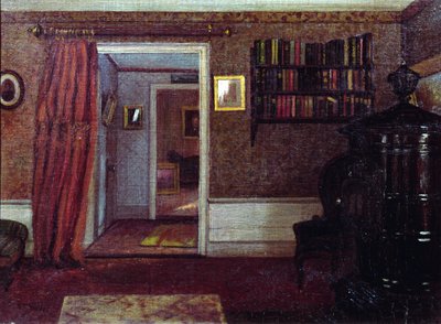 O fogão Parlour, c.1900 (óleo a bordo) de Arthur F. Davies