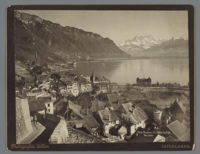 Vista de Montreux no Lago Genebra, Dents du Midi. Montreux et la Dent du Midi (título no objeto) de Arthur Gabler