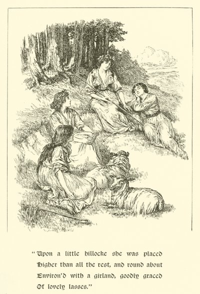 Sir Calidore, Cavaleiro de Cortesia, Coridon e Pastorella (gravura) de Arthur George Walker