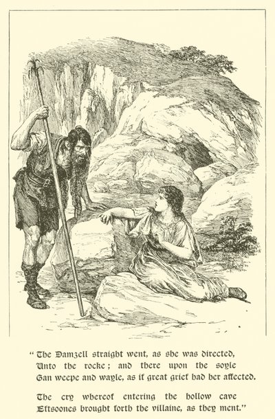 As Aventuras de Sir Artegall, no Covil do Engano (gravura) de Arthur George Walker
