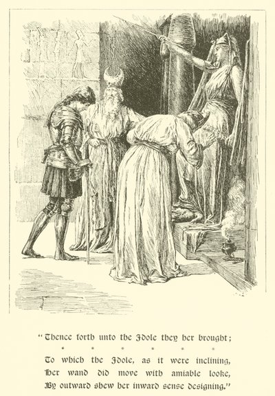 As Aventuras de Sir Artegall, Radigund e Britomart (gravura) de Arthur George Walker