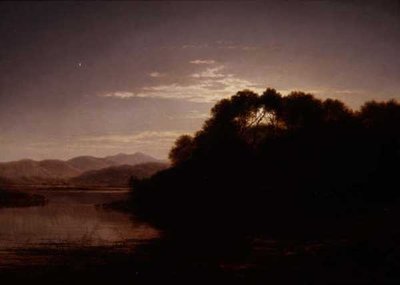 O nascer da lua na margem de um lago de Arthur Gilbert