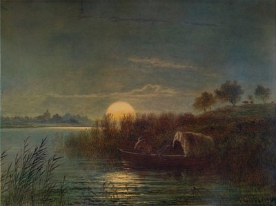 Cena do rio ao luar, com barco, 1879, 1935 de Arthur Gilbert