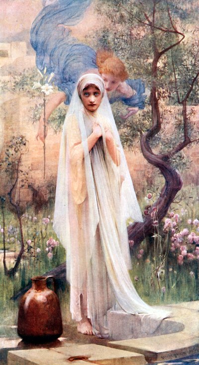 A Anunciação (litografia a cores) de Arthur Hacker