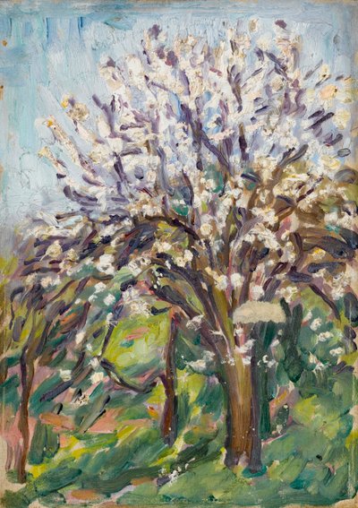 Amendoeiras em flor na orla inclinada, c.1910 de Arthur Haythorne Studd