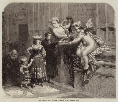 Fonte de água-sacra na entrada de São Pedro, Roma de Arthur Hopkins