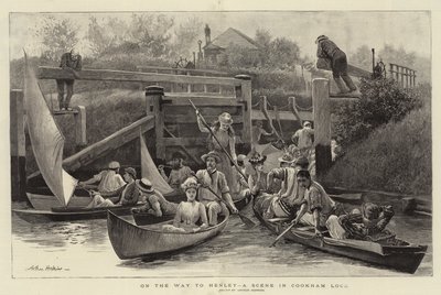 No caminho para Henley, uma cena em Cookham Lock de Arthur Hopkins