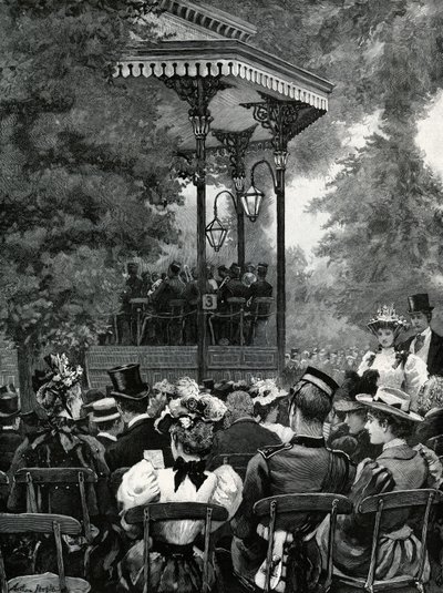 Música ao ar livre em Londres: Ouvindo a banda militar no Hyde Park de Arthur Hopkins