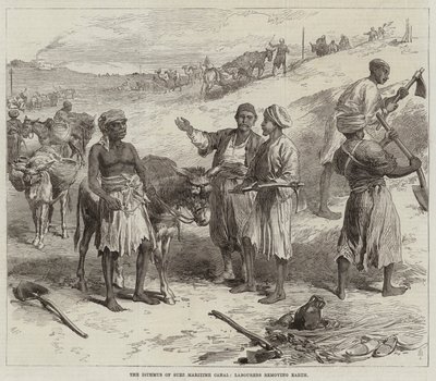 O Istmo do Canal Marítimo de Suez, trabalhadores removendo a Terra de Arthur Hopkins