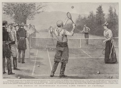 O Príncipe de Montenegro jogando tênis em Cettinje de Arthur Hopkins